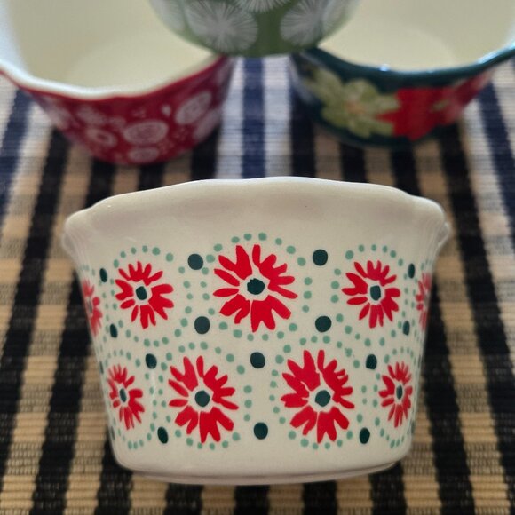 The Pioneer Woman Stoneware Bakeware Ramekin Lot slight glazing 4 piece set - Picture 9 of 15